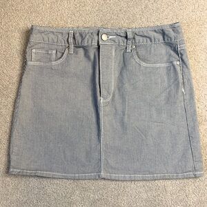 Gap Mini Skirt Pinstripe Blue White Cotton Blend Women Size 6